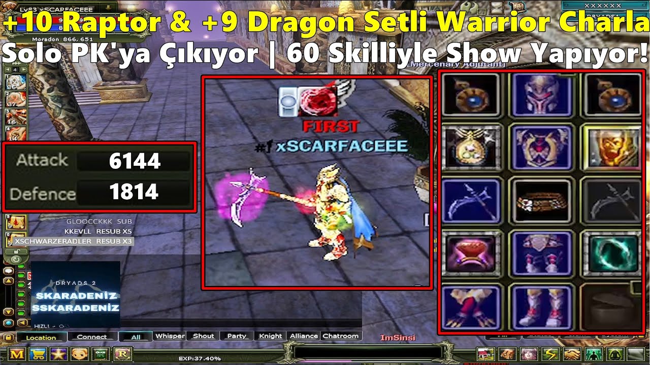 DostWeDusmaN | +10 Raptor & +9 Dragon Setli Full İtem Warriorla Solo PK'ya Çıkıyor! | Knight Online