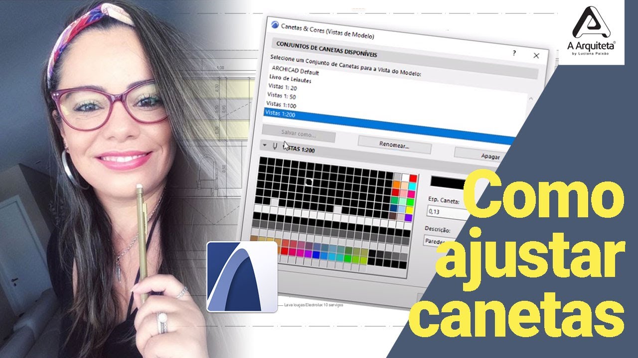 ARCHICAD - COMO AJUSTAR A ESPESSURA DO CONJUNTO DE CANETAS 1:50