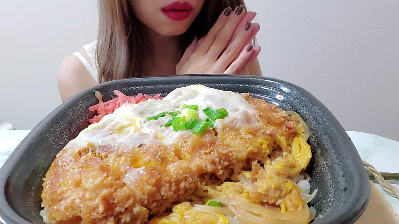 ASMR 咀嚼音|初かまどや🍜かつ丼を思う存分食べる🐻🍚apanese Katsudon from Kamadoya｜Crunchy & Juicy Eating Sounds