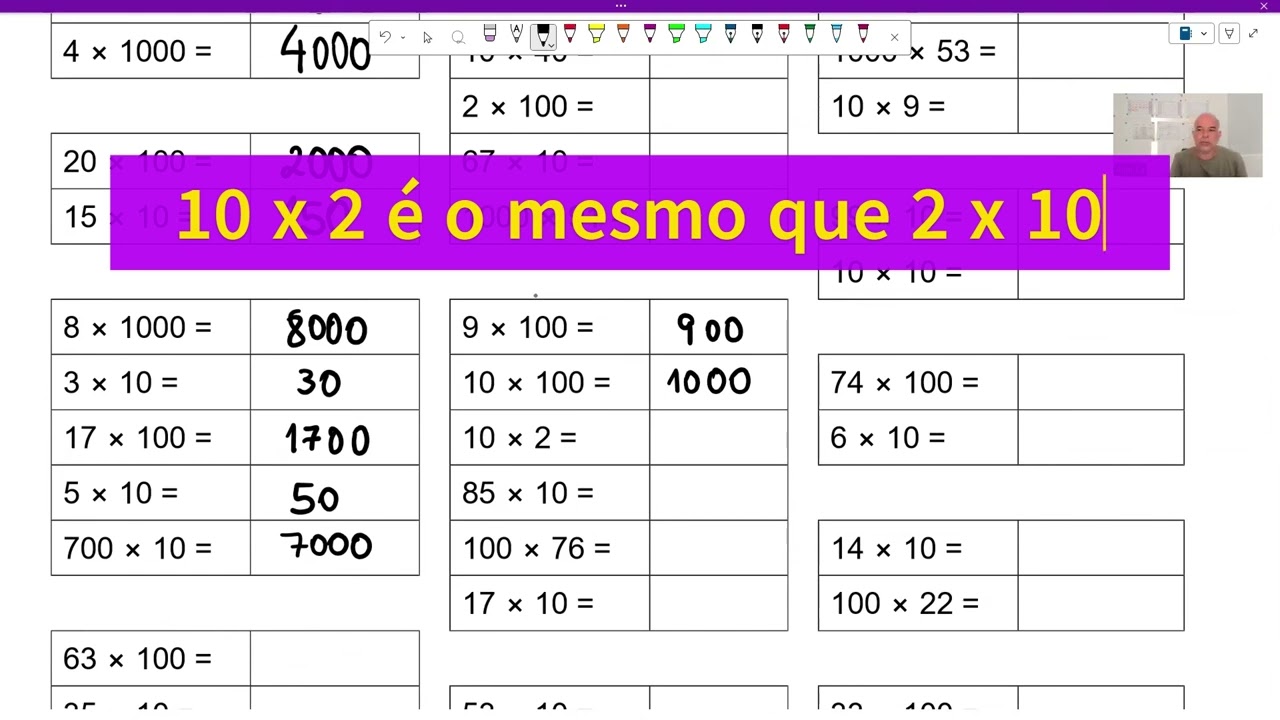 Multiplicação por 10, 100 e 1000