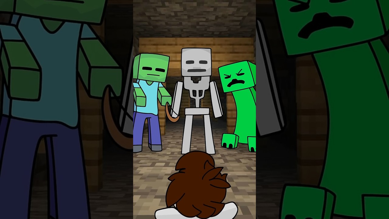 Switching to Peaceful Mode in Minecraft (Animated #shorts)