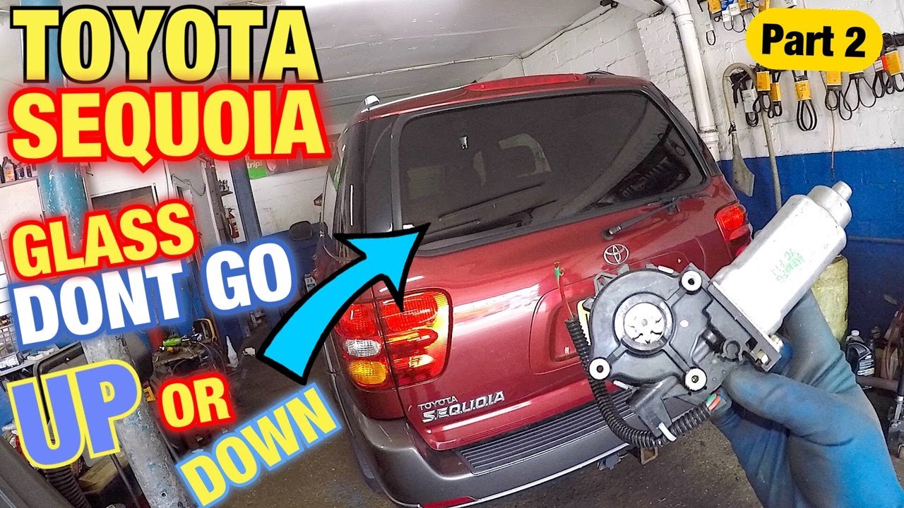 Toyota Sequoia  rear trunk window motor test and replace Part 2