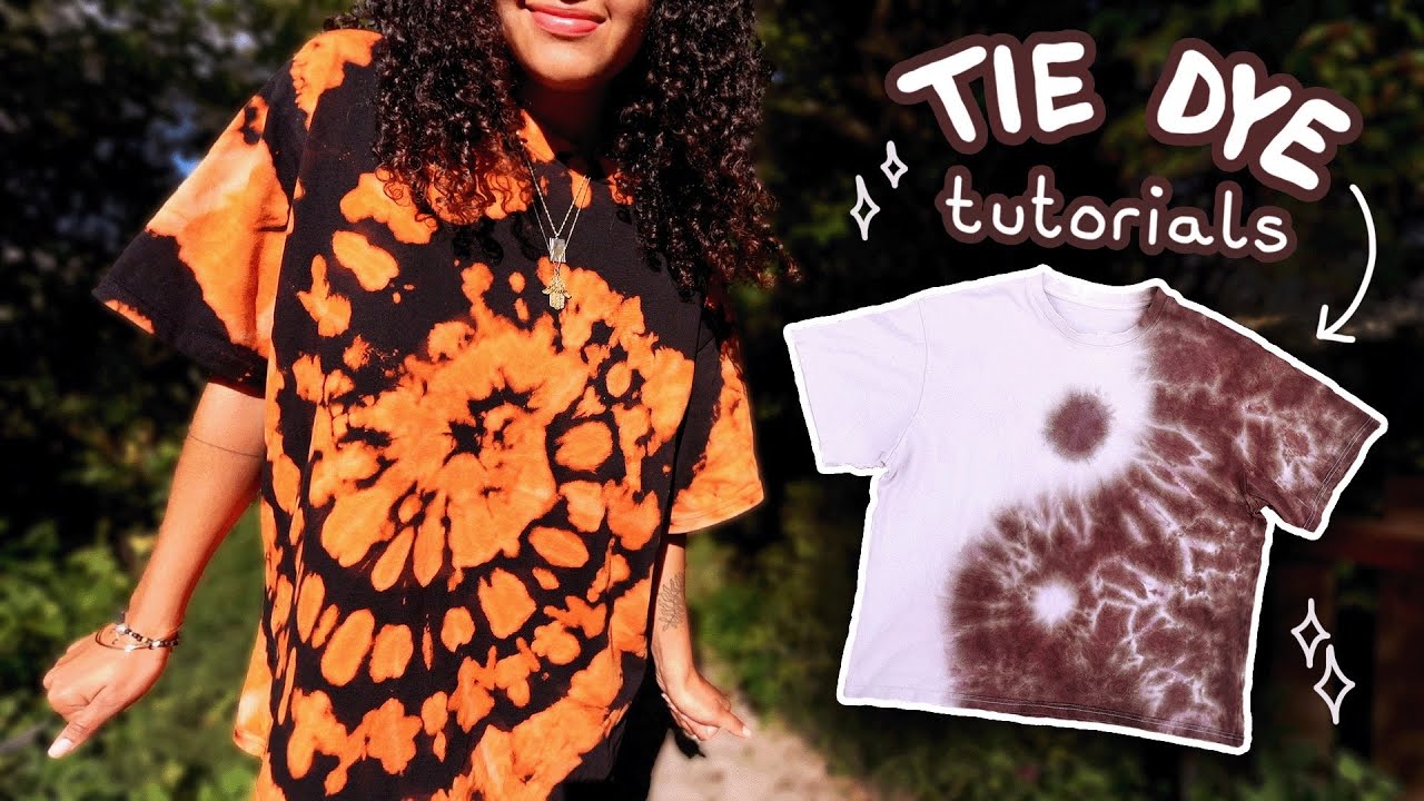TIE DYE Batik ~ Spirale & Yin Yang Muster mit Farbe und Bleach 🌀