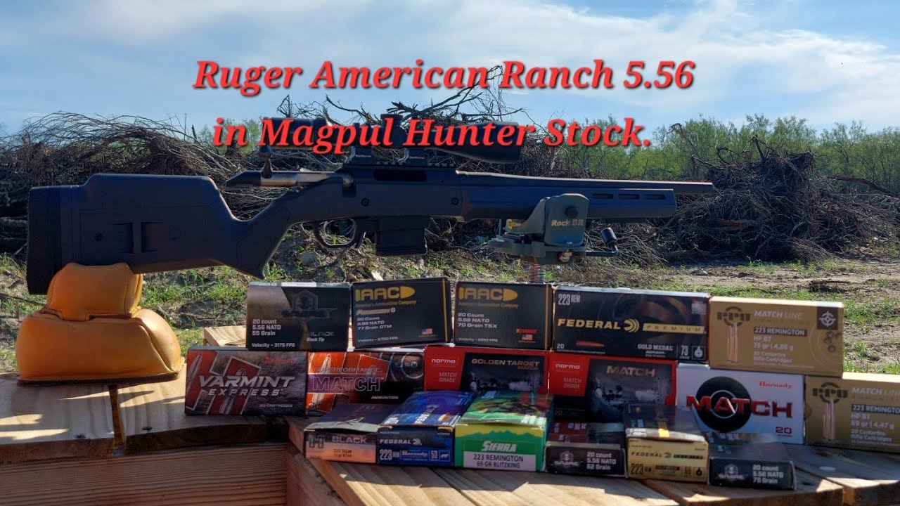 ТЕСТ НА ТОЧНОСТЬ СТРЕЛЬБЫ RUGER AMERICAN RANCH 5.56 НА ПРИЛОЖЕ MAGPUL HUNTER.
