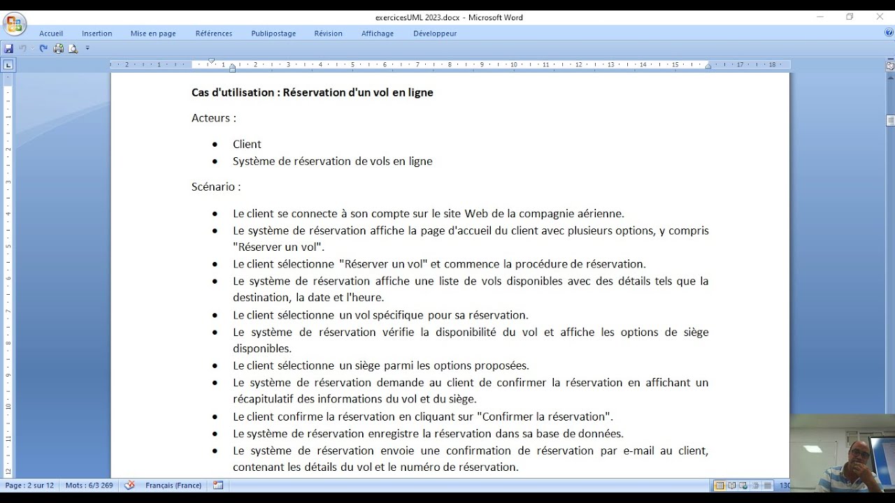 #3UML :  diagramme de séquence exercice réservation vol