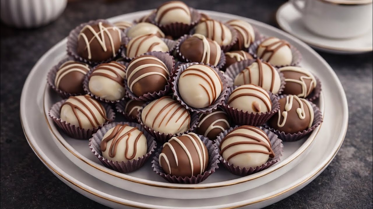 Recette spéciale Aïd | Délicieuses boules aux Amande et Chocolat sans cuisson حلوى العيد بالبسكويت