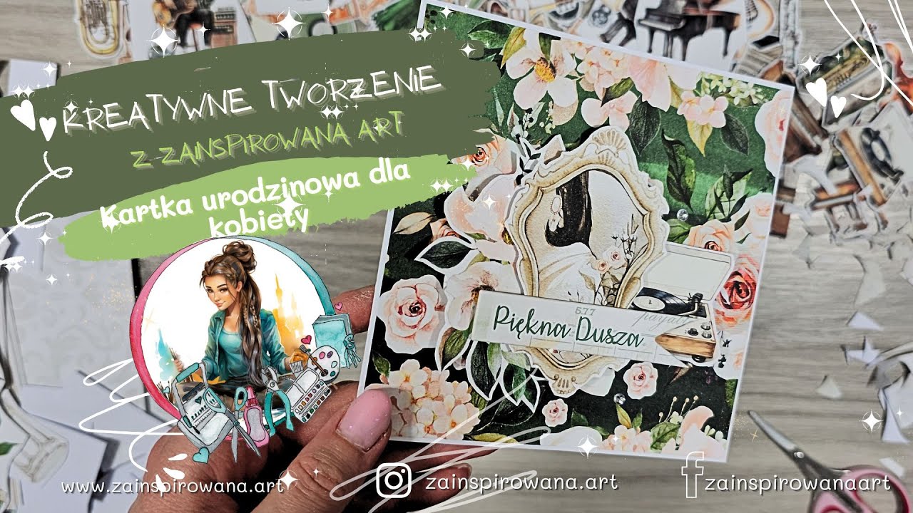 Inspiracja na kartkę urodzinową dla dziewczyny z motywem muzycznym | Mintay Papers Music Garden