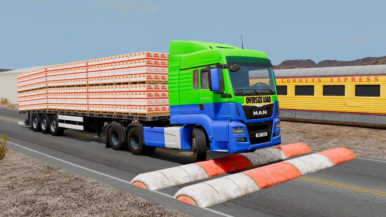 Cars and Truck vs Extreme Broken Road with Speed Bumps SPECIAL #104 | BeamNG Drive | TrucksVs