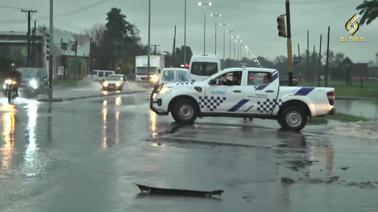 INUNDACIONES EN MORENO. RUTA 25 PARCIALMENTE CORTADA