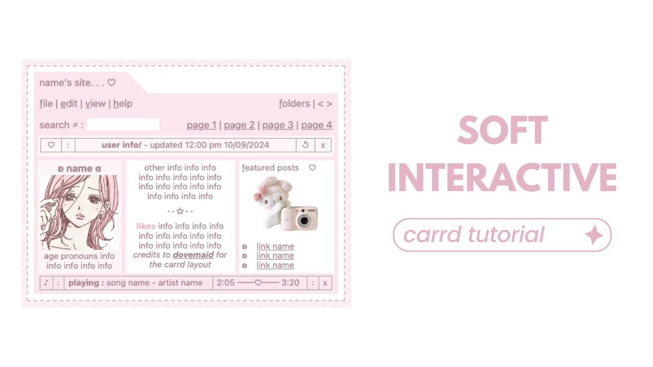 soft interactive carrd tutorial - cr dovemaid