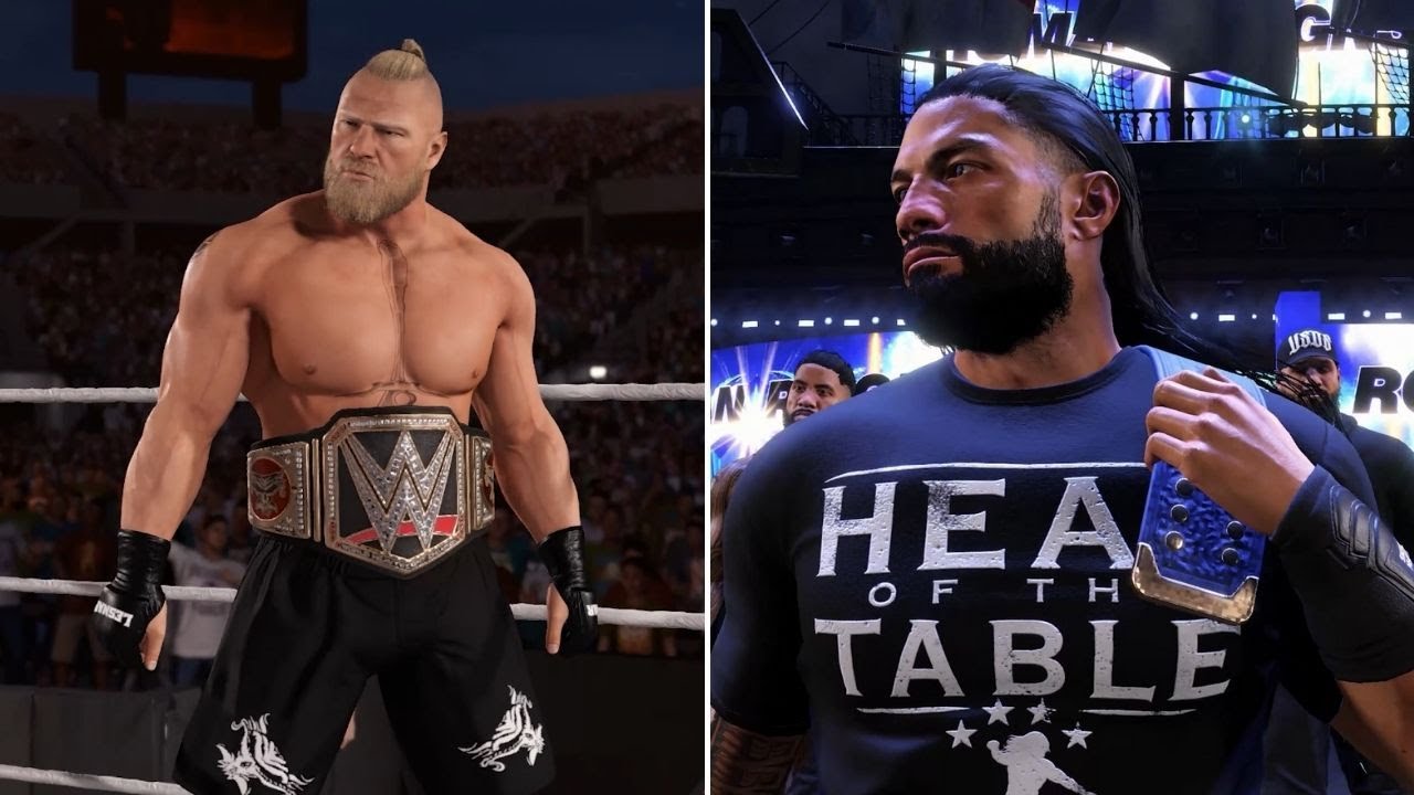 WWE 2K22: Brock Lesnar vs. Roman Reigns - Winner Take All Championship Unification Match