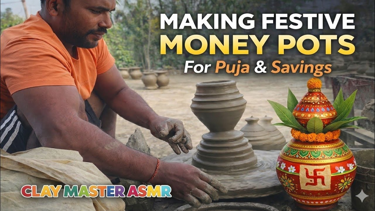 Making a Traditional Piggy Bank and Holy Kalash 🏺| Satisfying Pottery ASMR