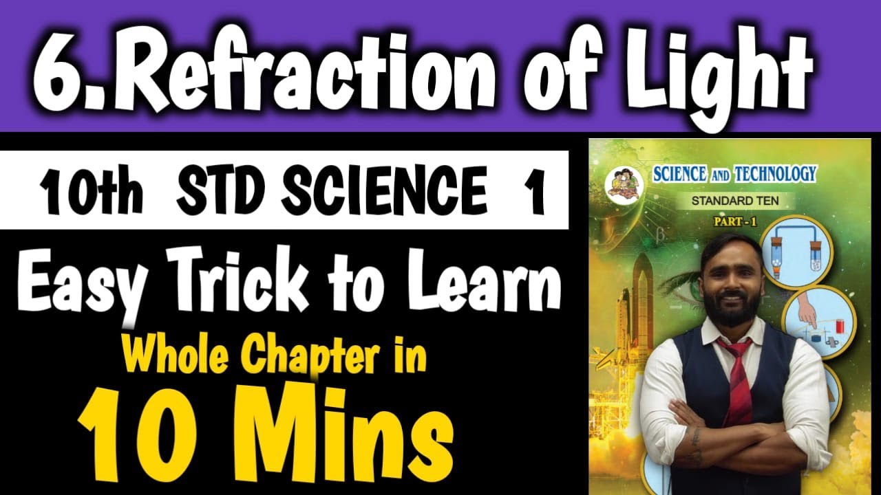 10th Science 1|Chapter no 6.Refraction of light|Easy Trick to learn Whole chapter|Board Exam 2024