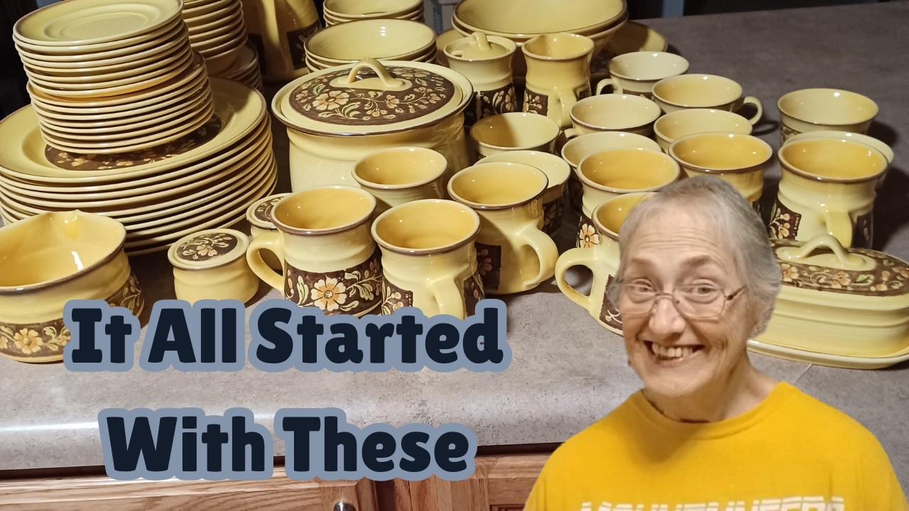 Thrifted and Vintage Kitchen Reset That All Started With a Set of 70's Dishes