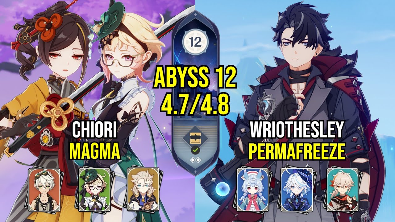 C0 Chiori Magma & C0 Wriothesley Permafreeze | Spiral Abyss 4.8 - 4.7 | Genshin Impact