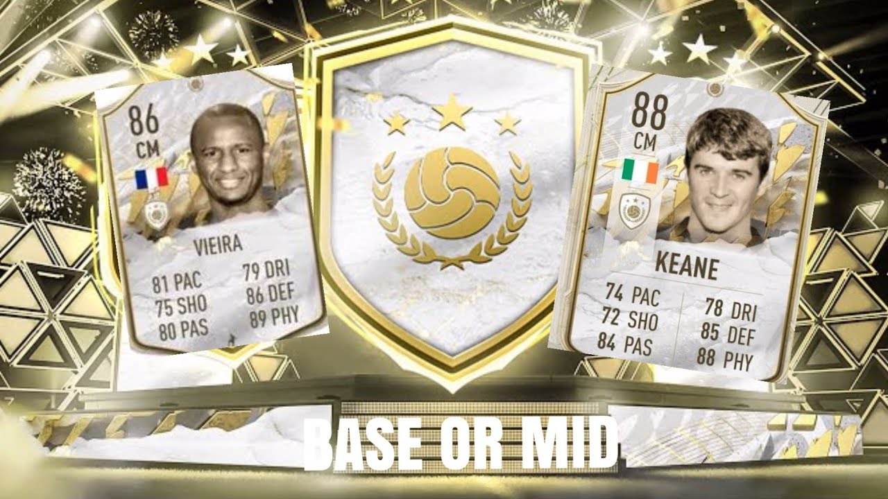 BASE or MiD ICON Upgrade pack,Roy Keane,Patrick Viera Sbc Fifa 22