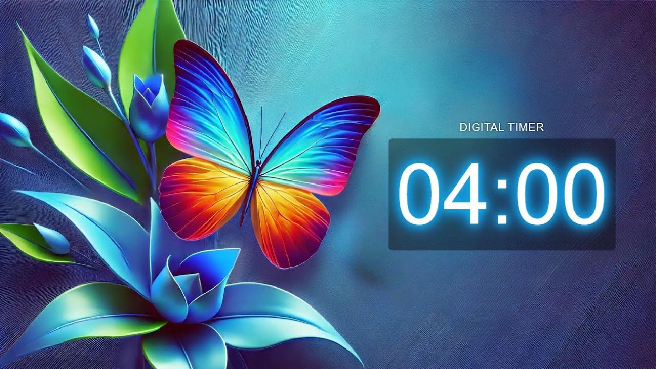 4 Minute Beautiful Butterfly Timer | Calming Countdown for Focus & Relaxation