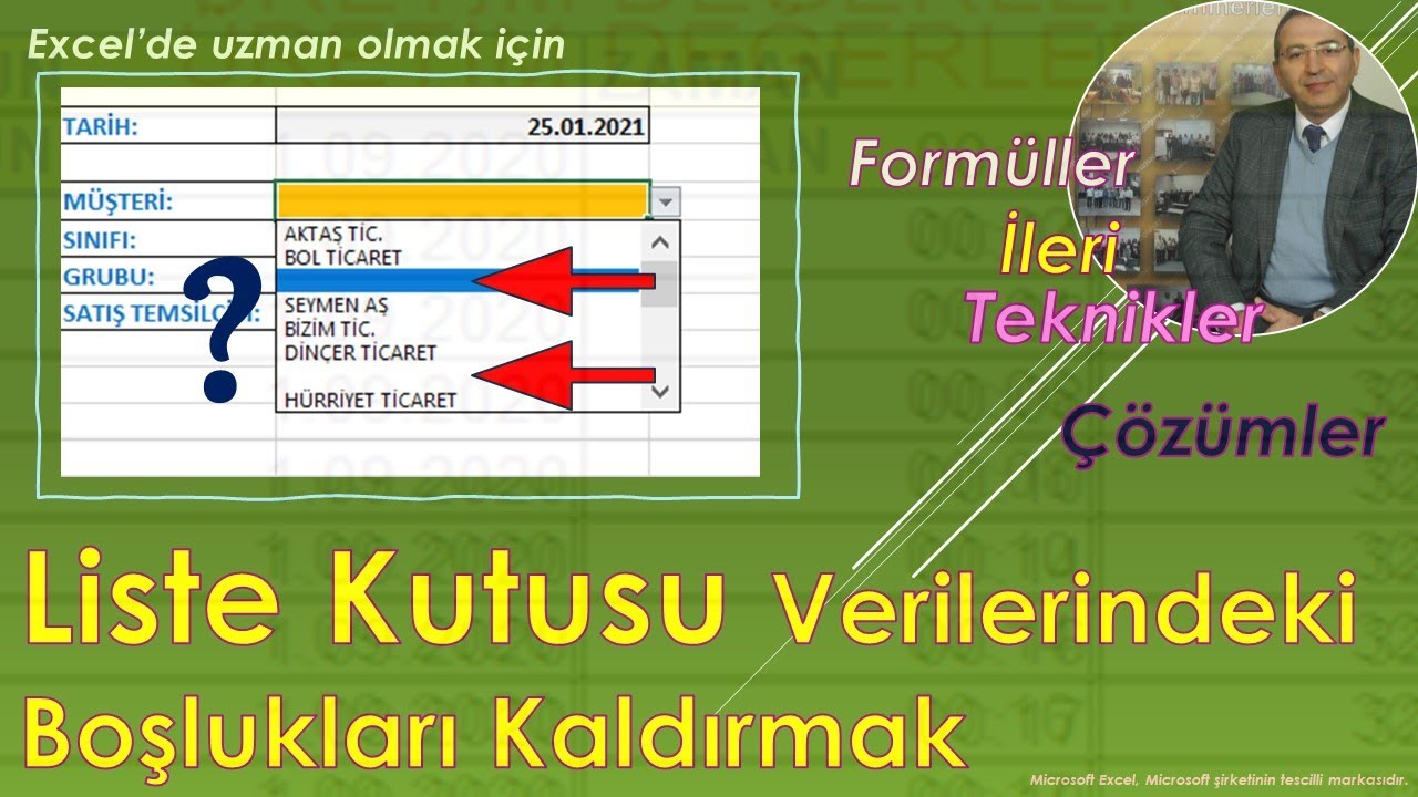 Excel Liste Kutusu Verilerindeki Boşlukları Kaldırmak
