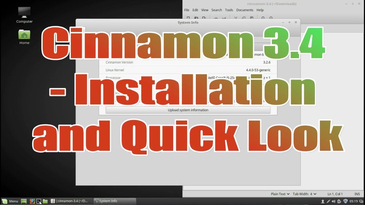 Cinnamon 3.4 - Installation and Quick Look