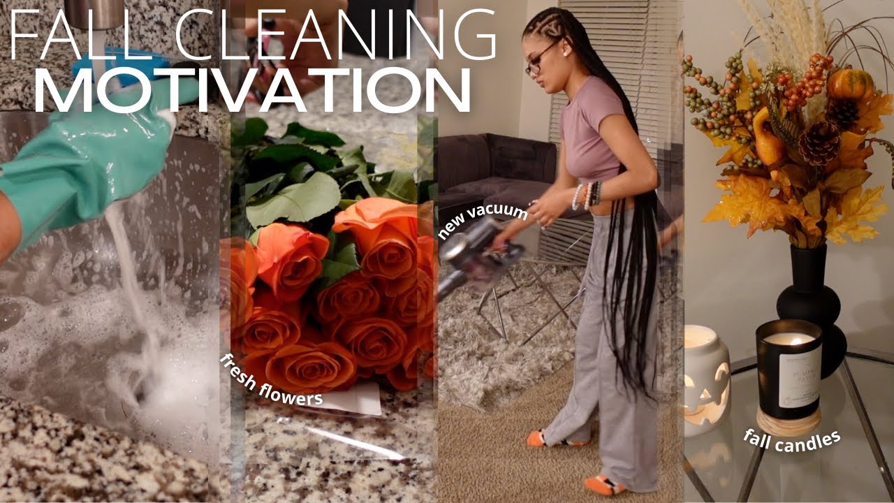 FALL CLEANING MOTIVATION | deep cleaning my apartment + decorating for fall *cozy and festive*