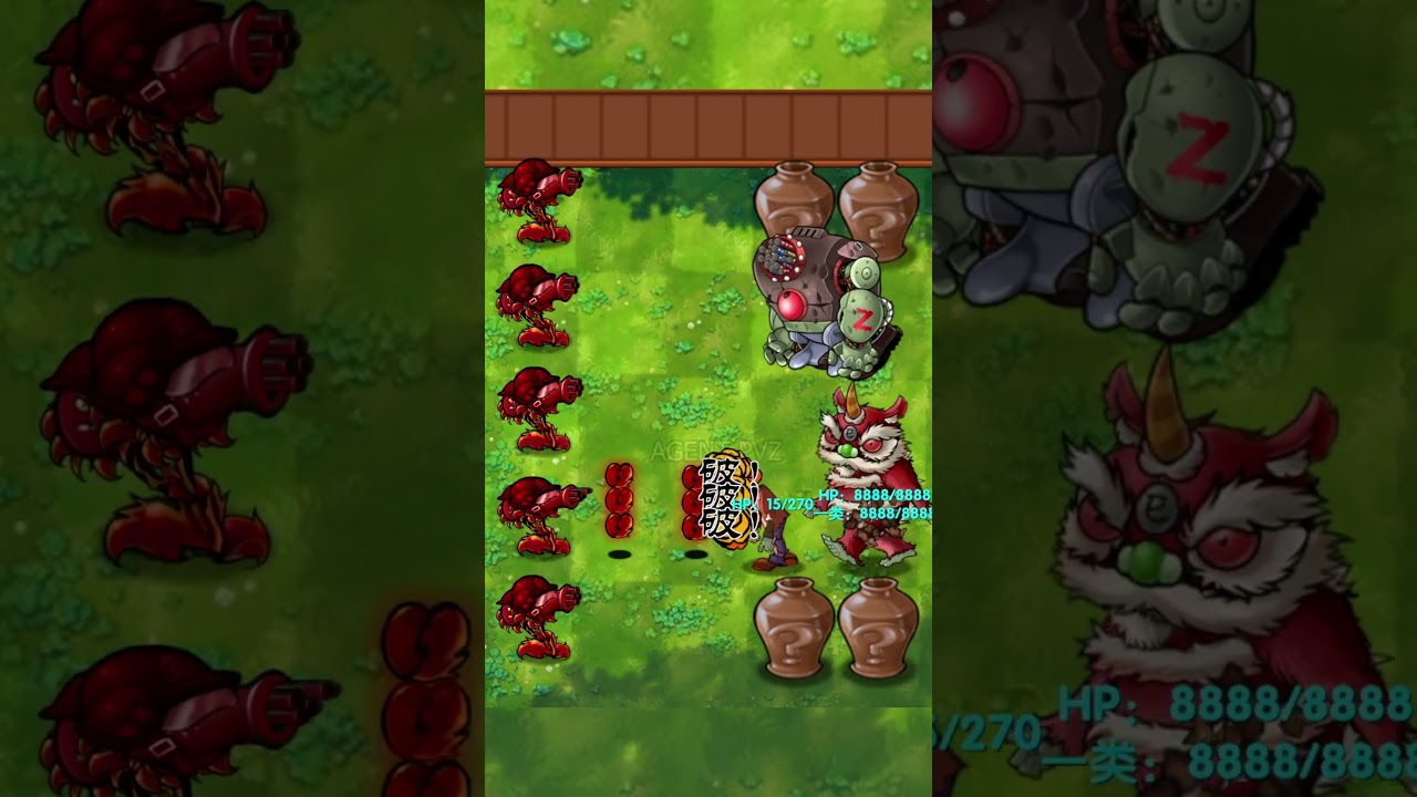 Pvz Fusion 2.7 - Cherry Fire Gatling Pea Vs Zombie in Vase - Who will win? - P14