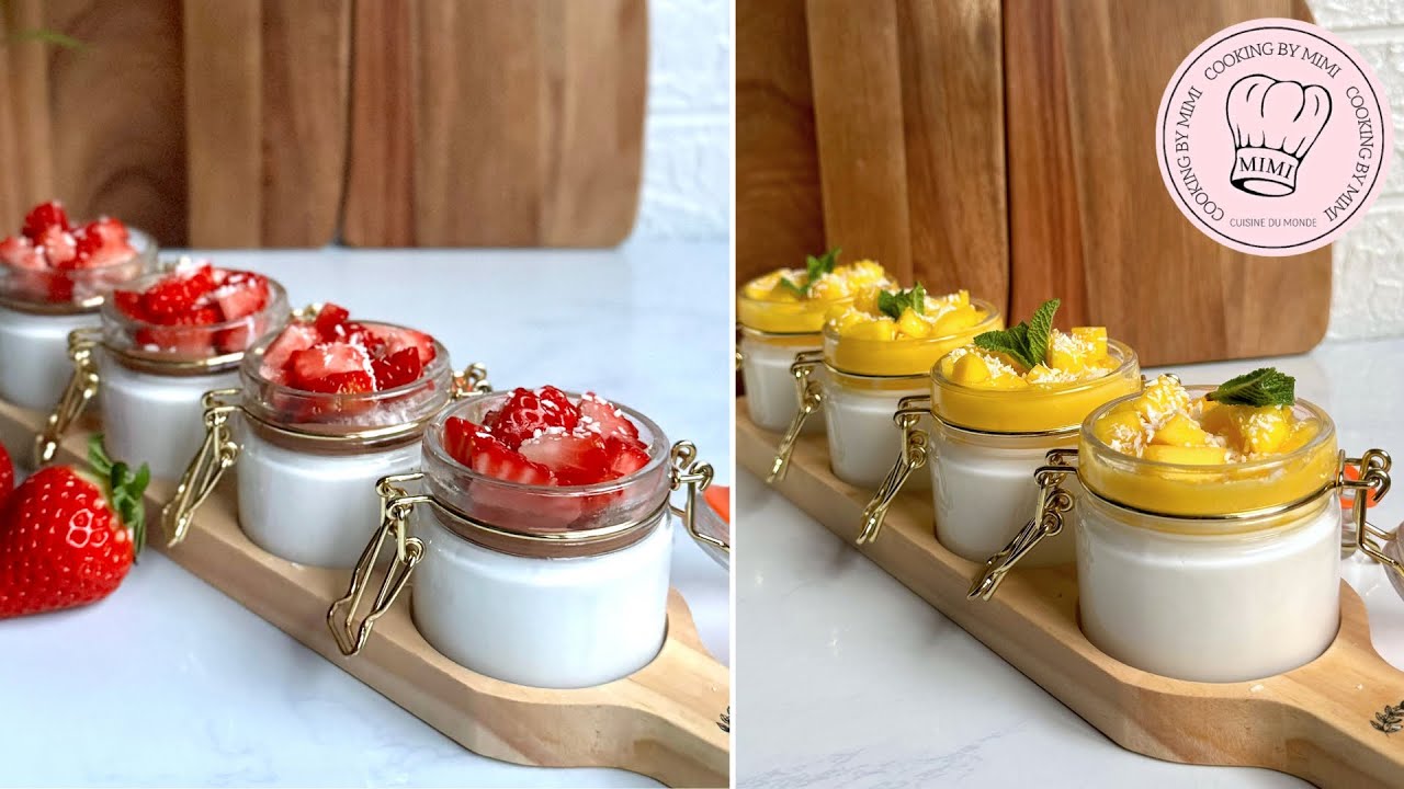 2 Verrines GOURMANDES au Lait de Coco Mangue Exotique & Duo Fraise-Chocolat !