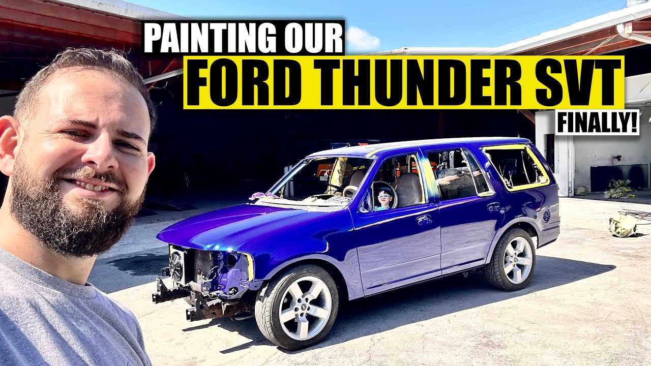We Painted our '97 Ford Thunder SVT Project SONIC BLUE!