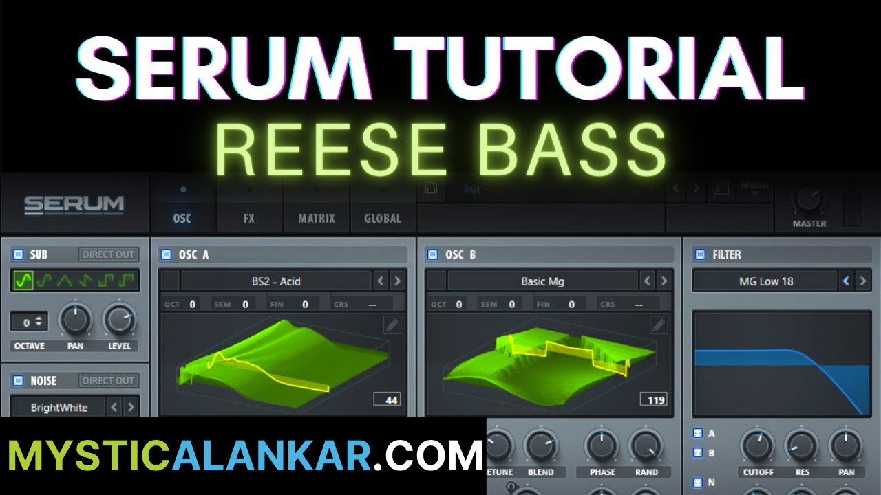 Serum Tutorial - Reese Bass like The Weeknd - Deep Drone Bass - Sound Design
