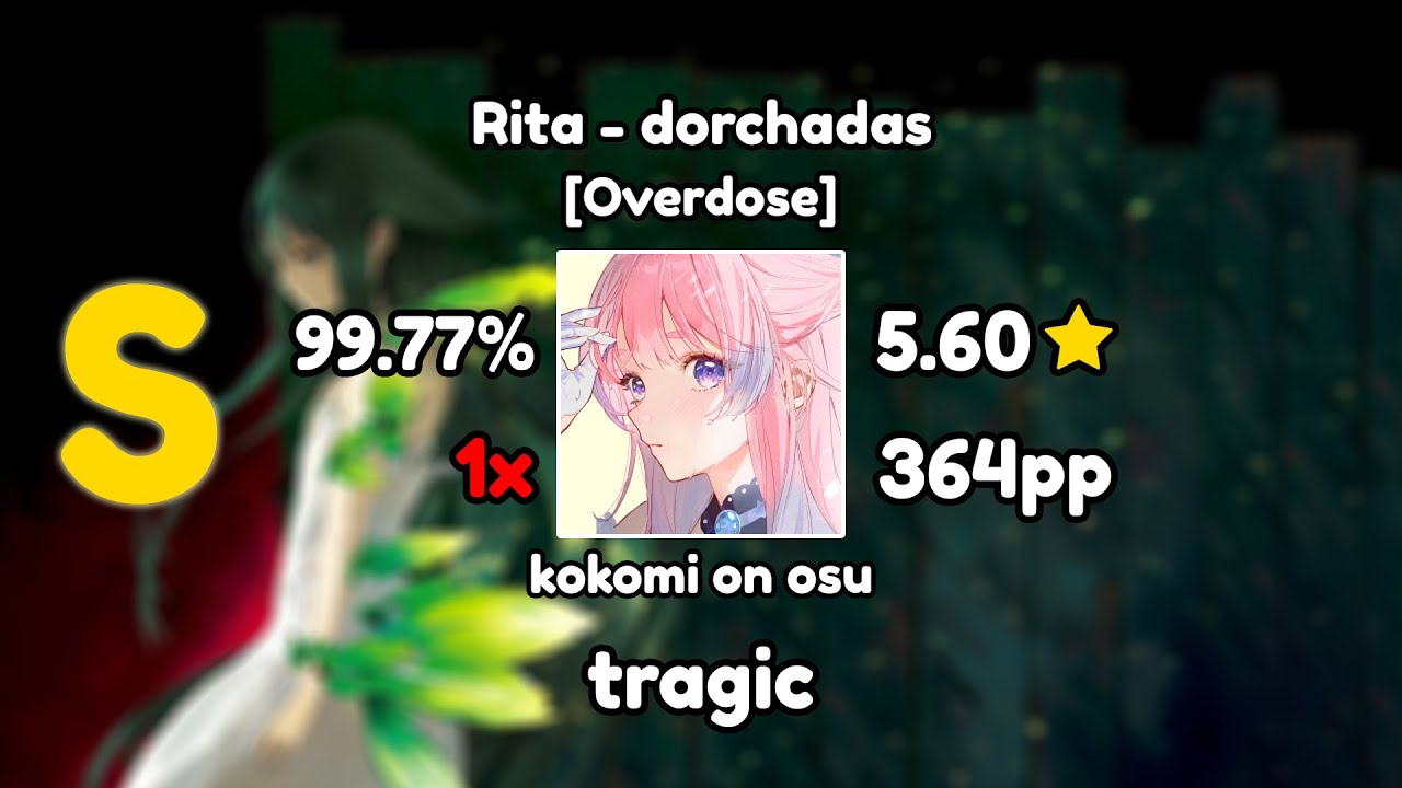 5.60⭐ kokomi on osu | Rita - dorchadas [Overdose] 364pp 1x