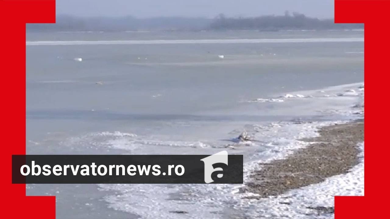 Un lac sărat a îngheţat complet, pentru prima dată. 