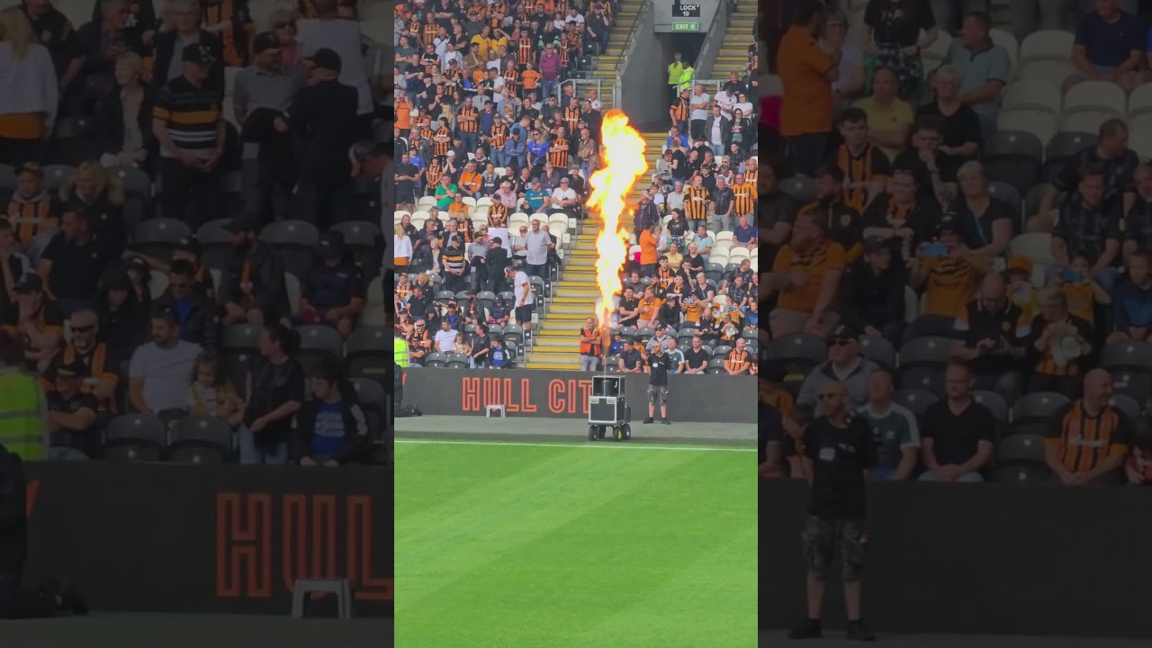 Hull City MKM stadium fire ball slow motion