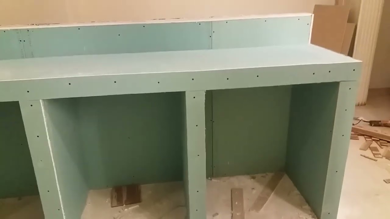 Gypsum board  restaurant reception counter.