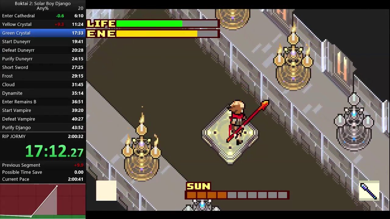 Boktai 2 Any% Speedrun RTA in 1:59:17 [PB | Previous WR]