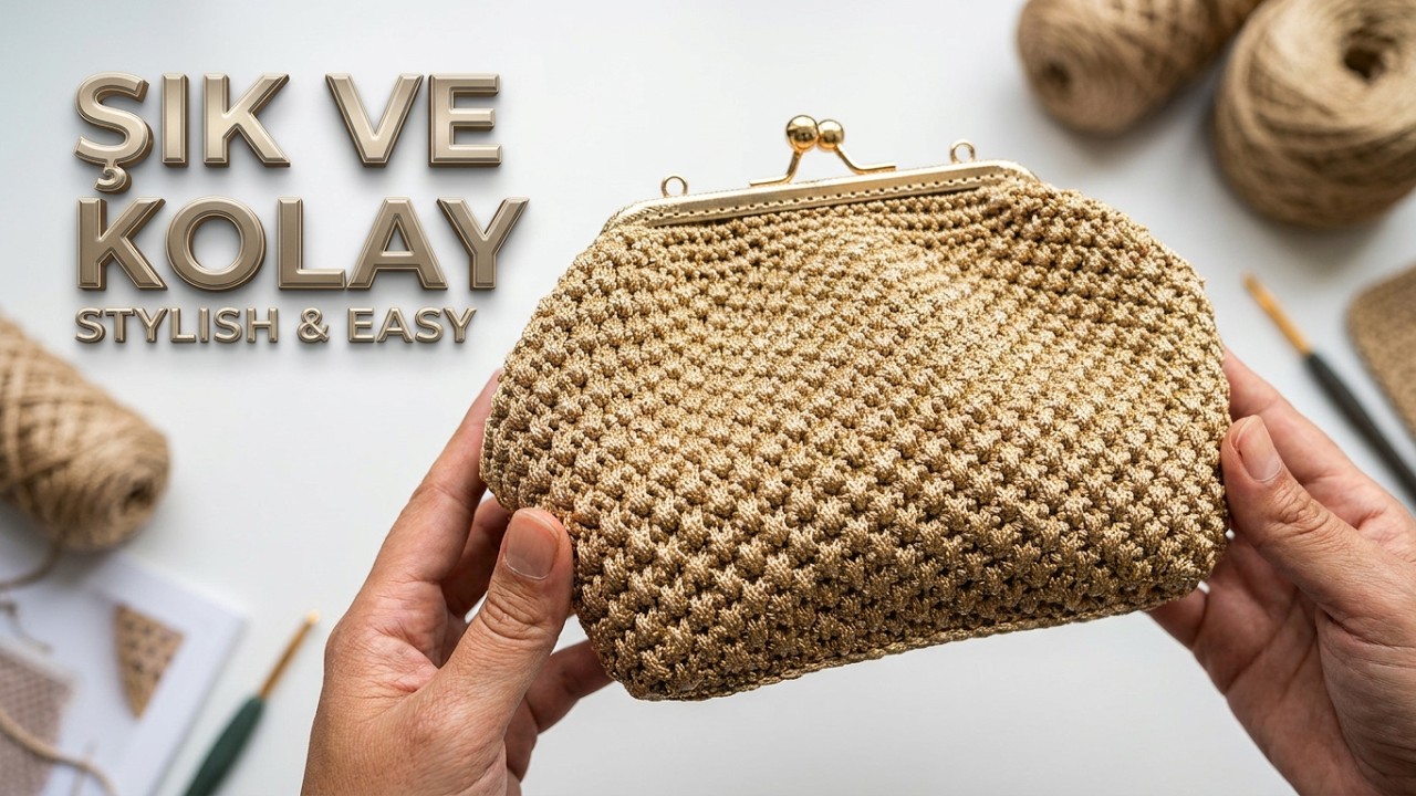 Простая и стильная вязаная сумка крючком 🧶 (Вечерний клатч своими руками)