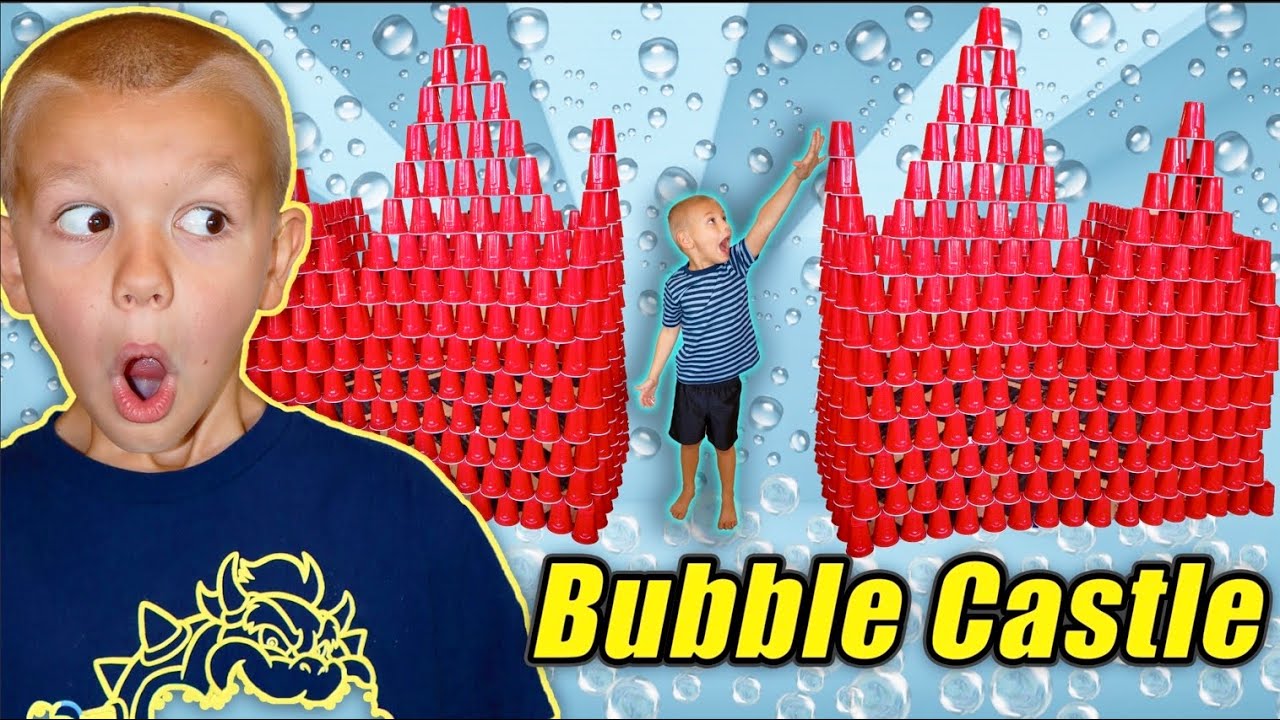 Little Brother Wrecks Red Bubble Castle Made Of Red Cups!