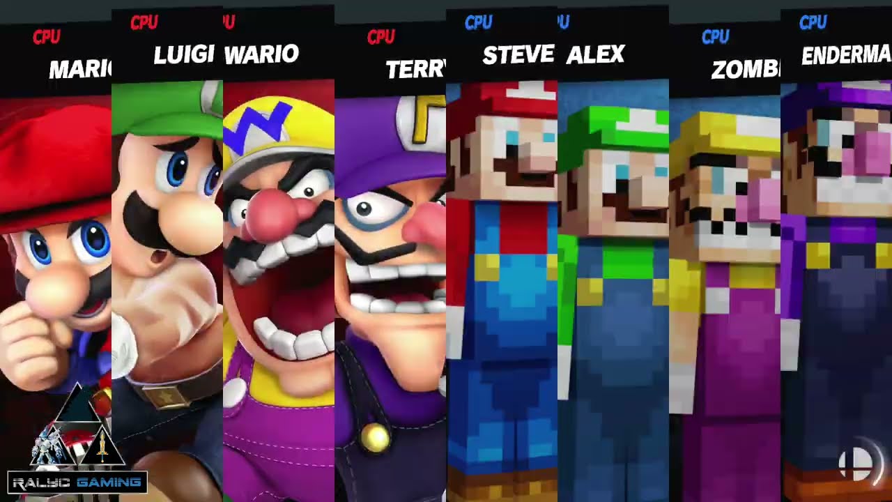 Smash Mods Ultimate: Mario Plumbers vs Minecraft Doubles