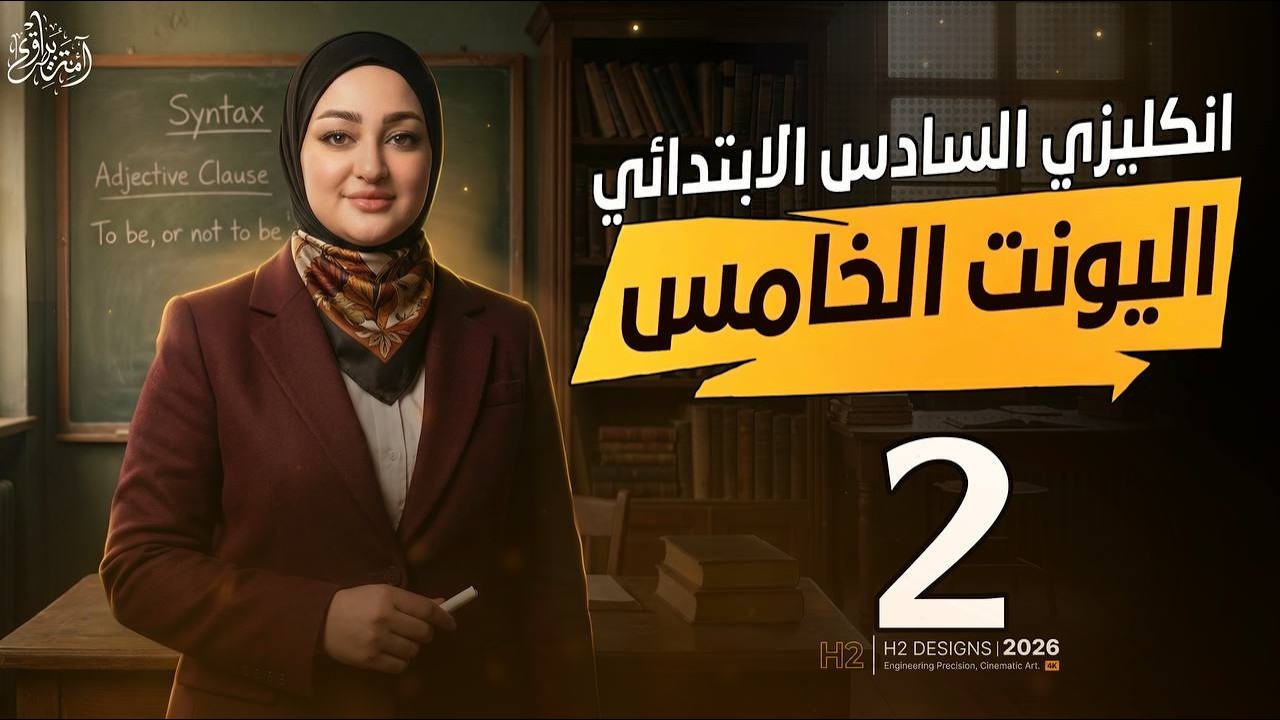 المحاضرة الثانية /unit 5/lesson2/الصف السادس الابتدائي/الست امنة البيرقدار