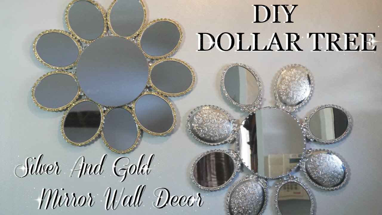 DIY DOLLAR TREE | SILVER & GOLD MIRROR WALL ART DECOR | HOME DECOR DIY FT.  TOTALLY DAZZLED