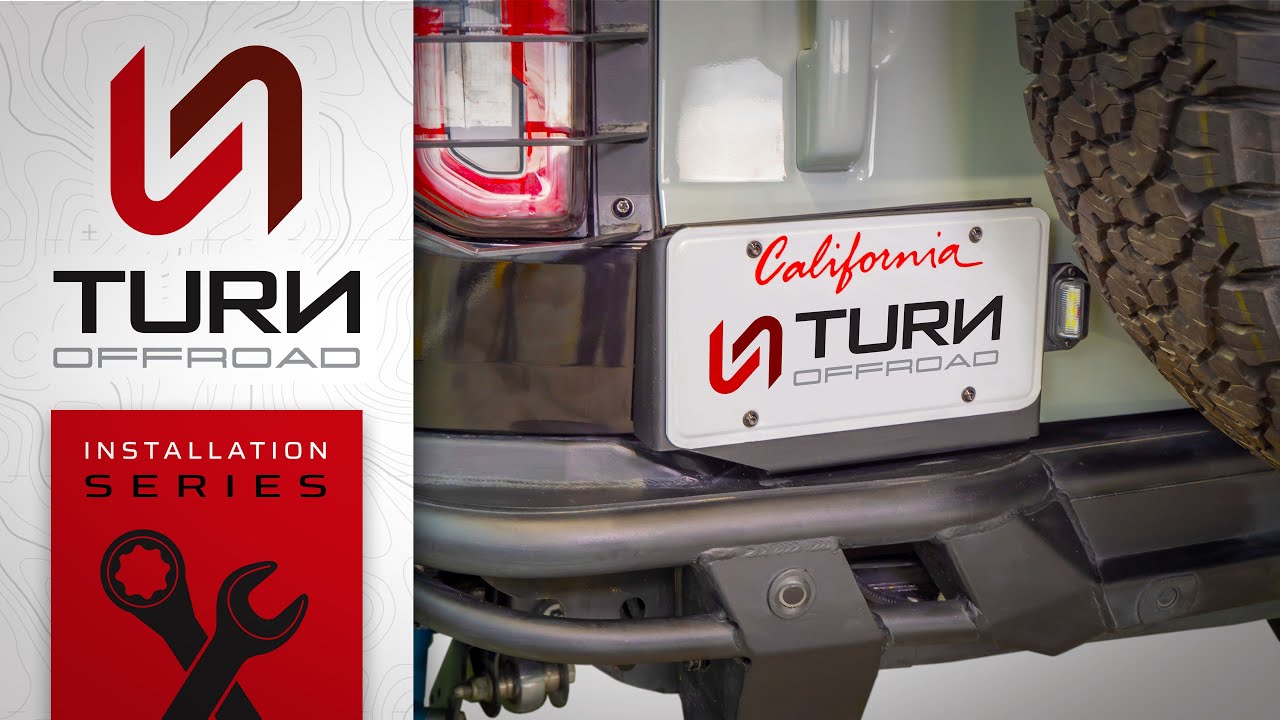 Turn Offroad 2021+ Ford Bronco License Plate Relocation Bracket Installation Guide EA6-M1