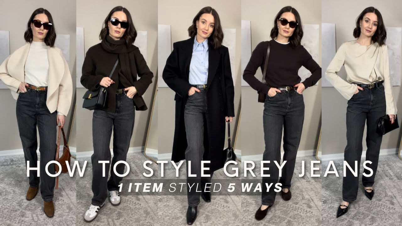 HOW TO STYLE GREY JEANS 5 WAYS | SMART CASUAL LOOKS FOR ANY OCCASION | Styled. by Sansha