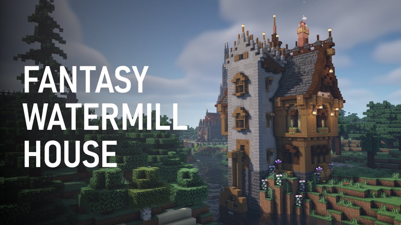 Fantasy Watermill House - Minecraft Build Process