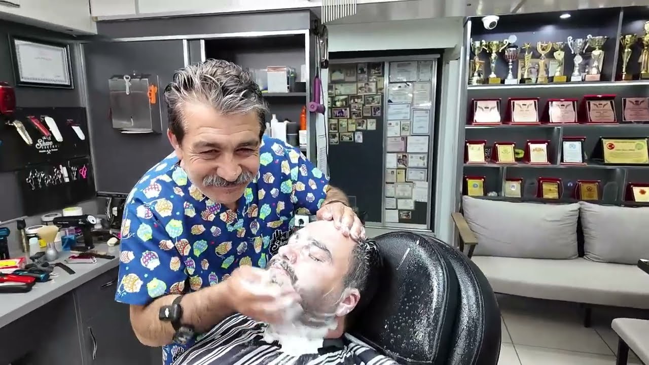 Relaxing ASMR Barber Session | Haircut, Facial & Head Massage