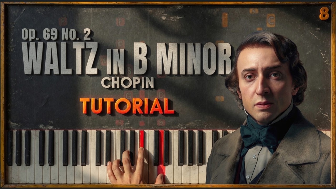 WALTZ IN B MINOR op. 69 no. 2 by Frederic Chopin | Piano Tutorial (Part 1) Slow, Detailed