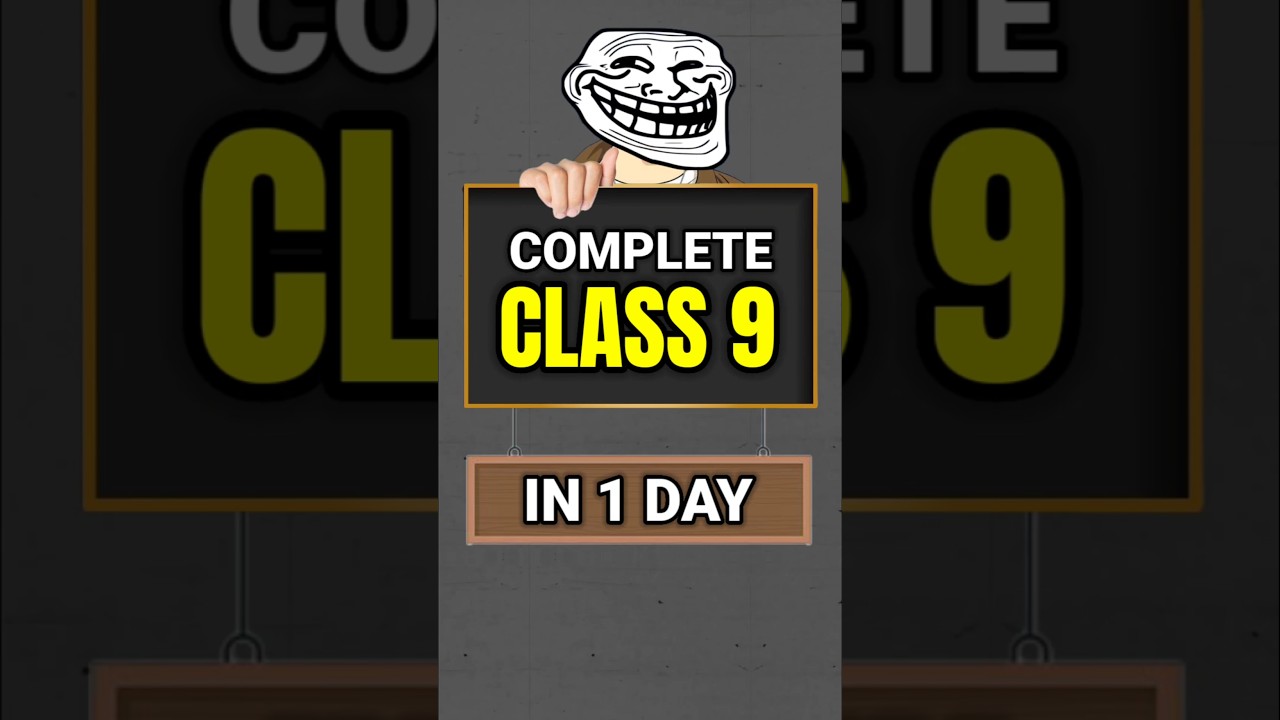 How to complete class 9 in one day | #shorts #class9