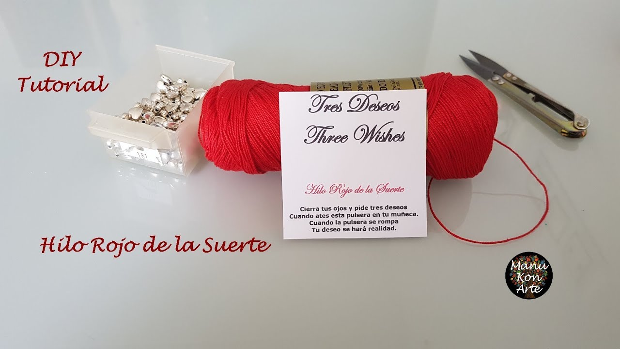 🍀 DIY Tutorial Cómo preparar el Hilo Rojo de la Suerte/How to make the Red String 🍀