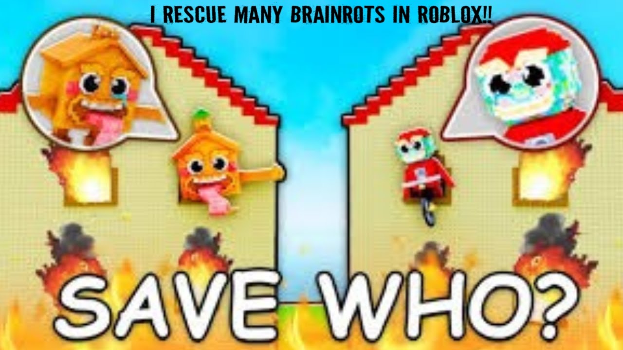 SAVE THE BRAINROT FROM BURNING TOWER IN ROBLOX !!