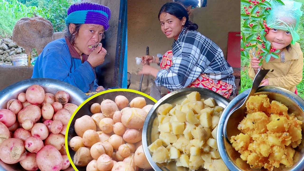 sumnima cooks potato daam for the family || sumnima Rai || dhanlaxmi family || @ruralnepalquest