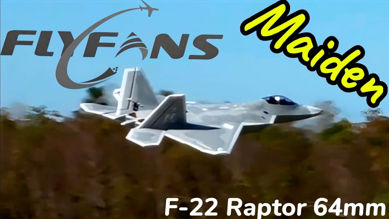 FlyFans F-22 Raptor 64mm: первый полет, взлет, посадка и летные характеристики.