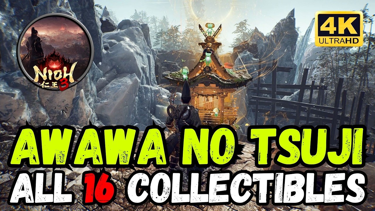 Nioh 3 | Awawa no Tsuji All 16 Collectibles Walkthrough Guide | 4K 60FPS 🥷🏻☯️ #nioh3 #soulsgames