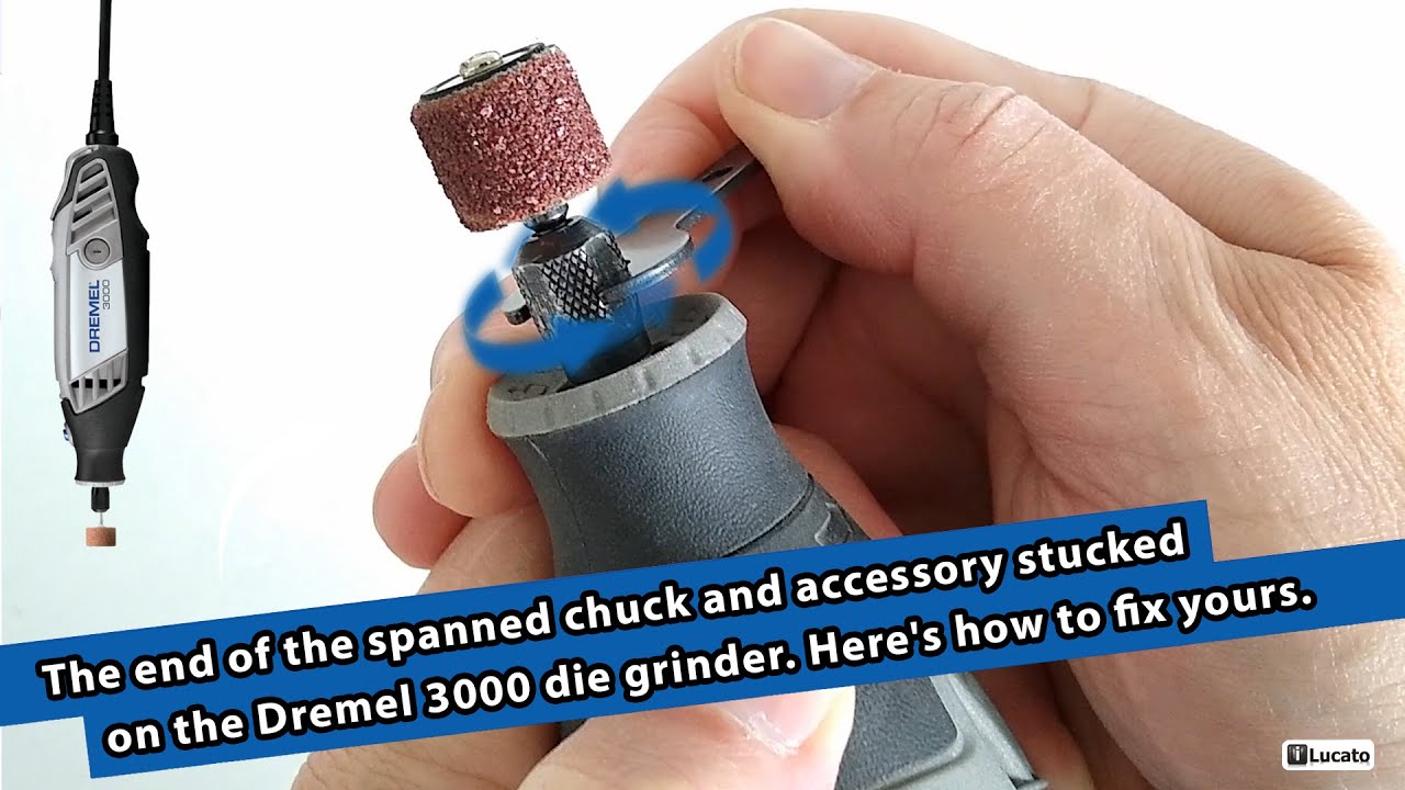 The end of the spanned chuck and bit stuck on the Dremel 3000. See now how to fix yours.